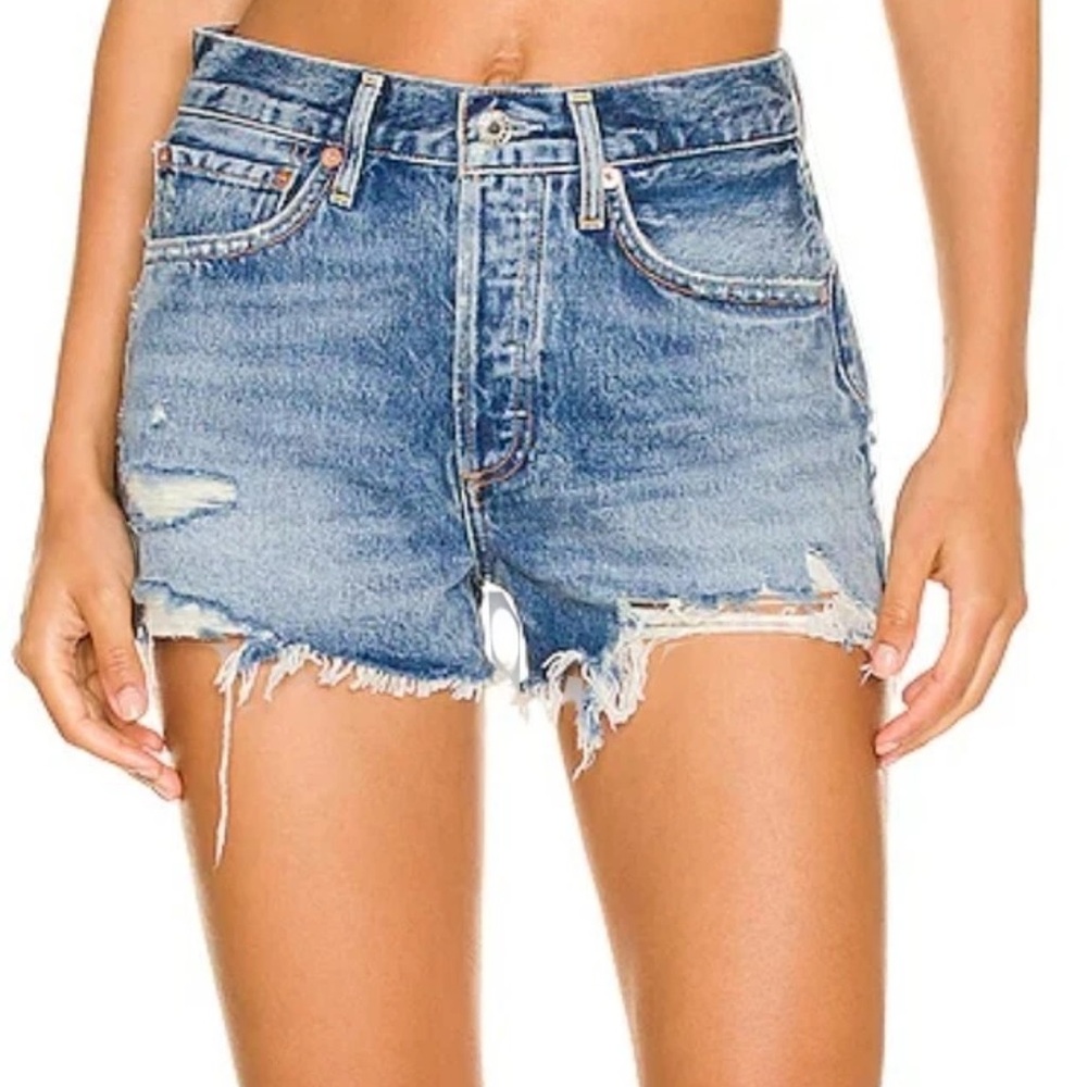 Agolde Parker Vintage Cutoff Denim Shorts Size 28 in Clutch Distressed A026-1371